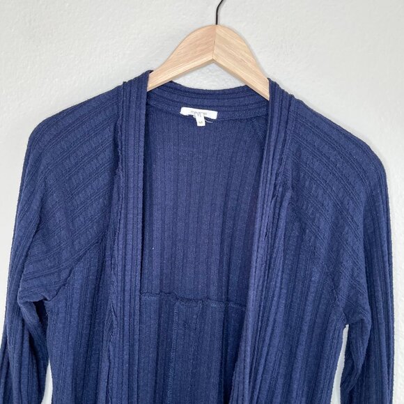 Maurices Open Front Navy Blue Knit Ribbed Cardigan Sweater Medium - Picture 2 of 12